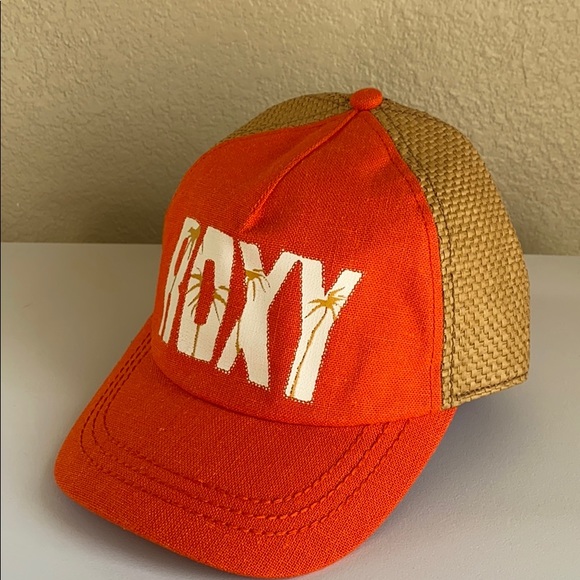 Roxy Accessories - Roxy Canvas & Woven Straw Trucker Hat - Orange